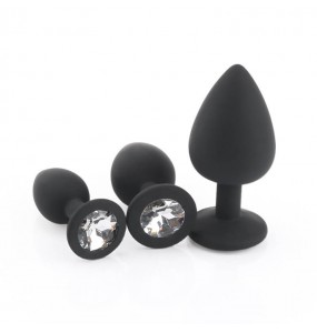 Black Diamond Silicone Anal Plug (Full Set 3 Pieces)